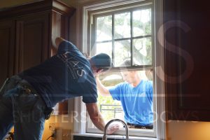 LAS Enterprises Homestead Double Hung Window Beige Install