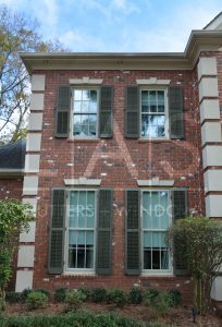 LAS exterior shot of single hung windows on brick home